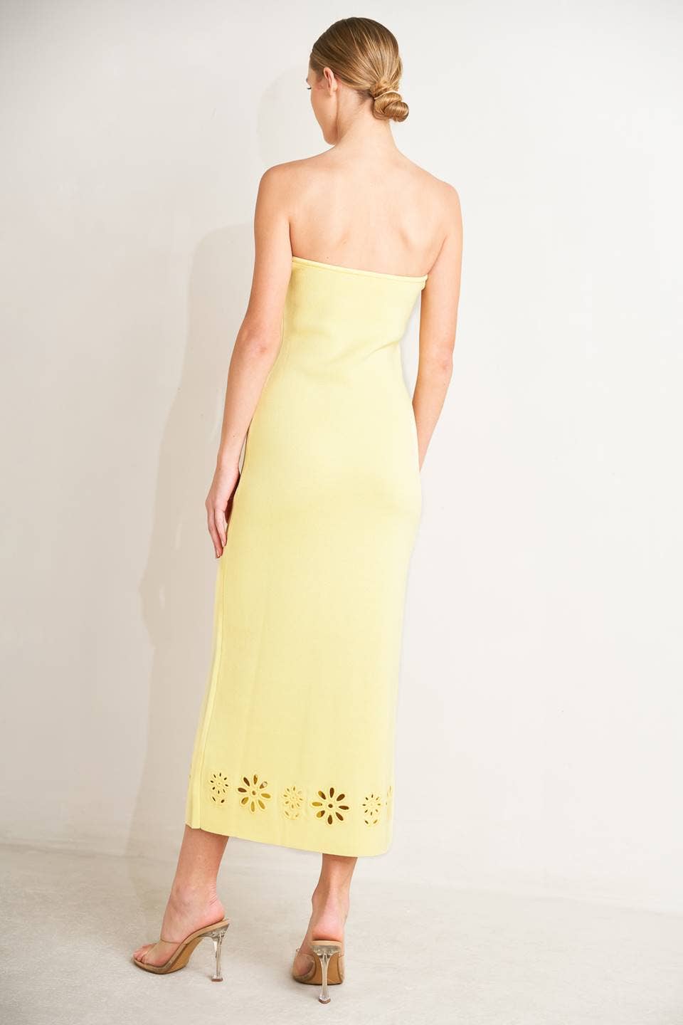 A solid sweater knit dress - FSW1407 YELLOW