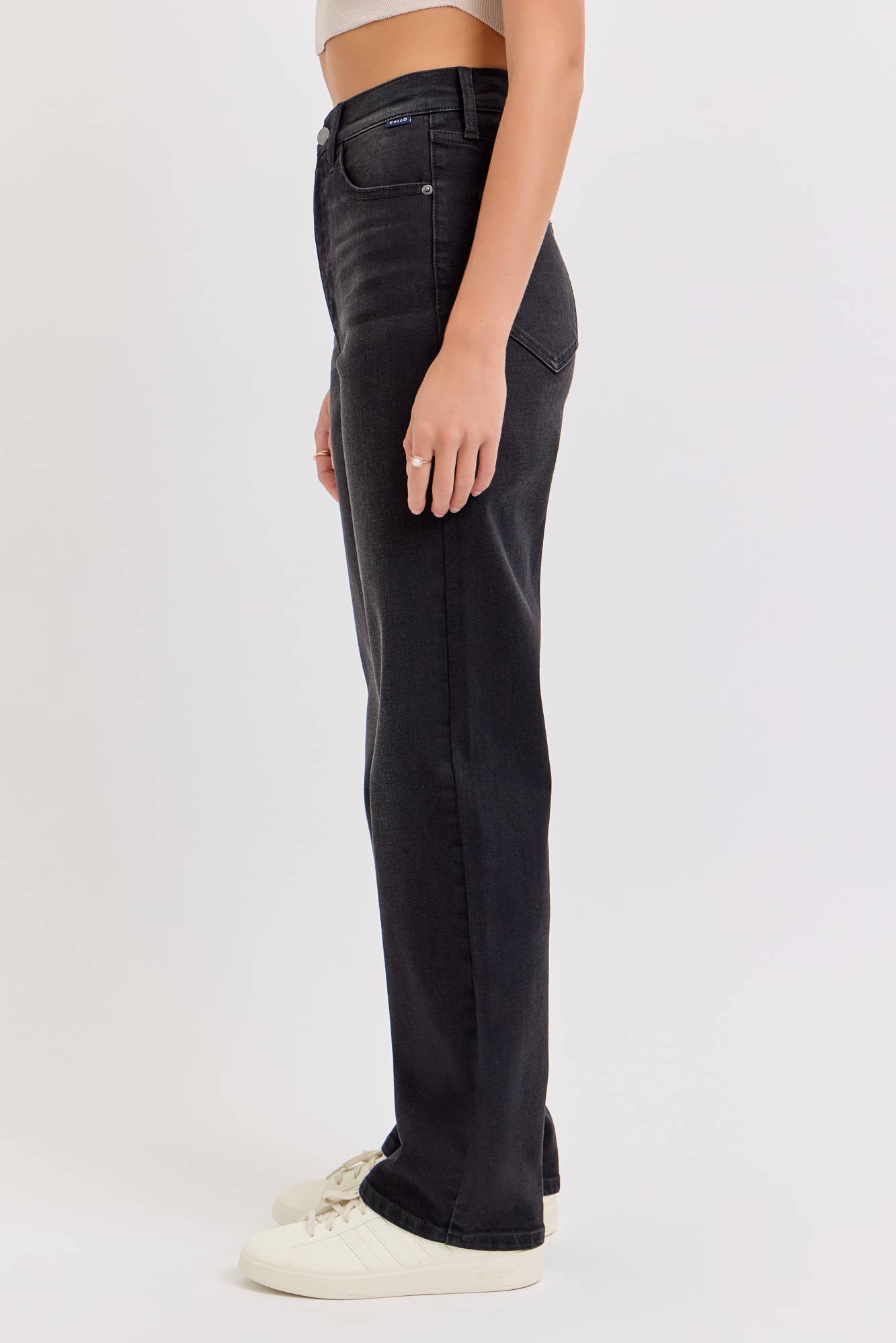 AM19472RS-BLK Super High Rise Dad Jean