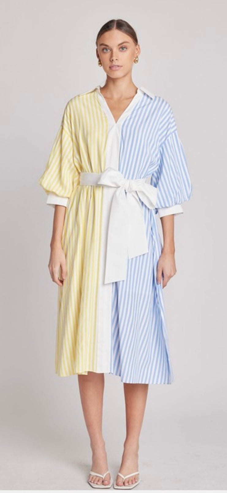 Yellow & Blue perfect Dress with pockets