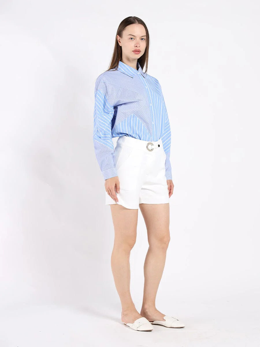 Oversize Blue Stripes Top