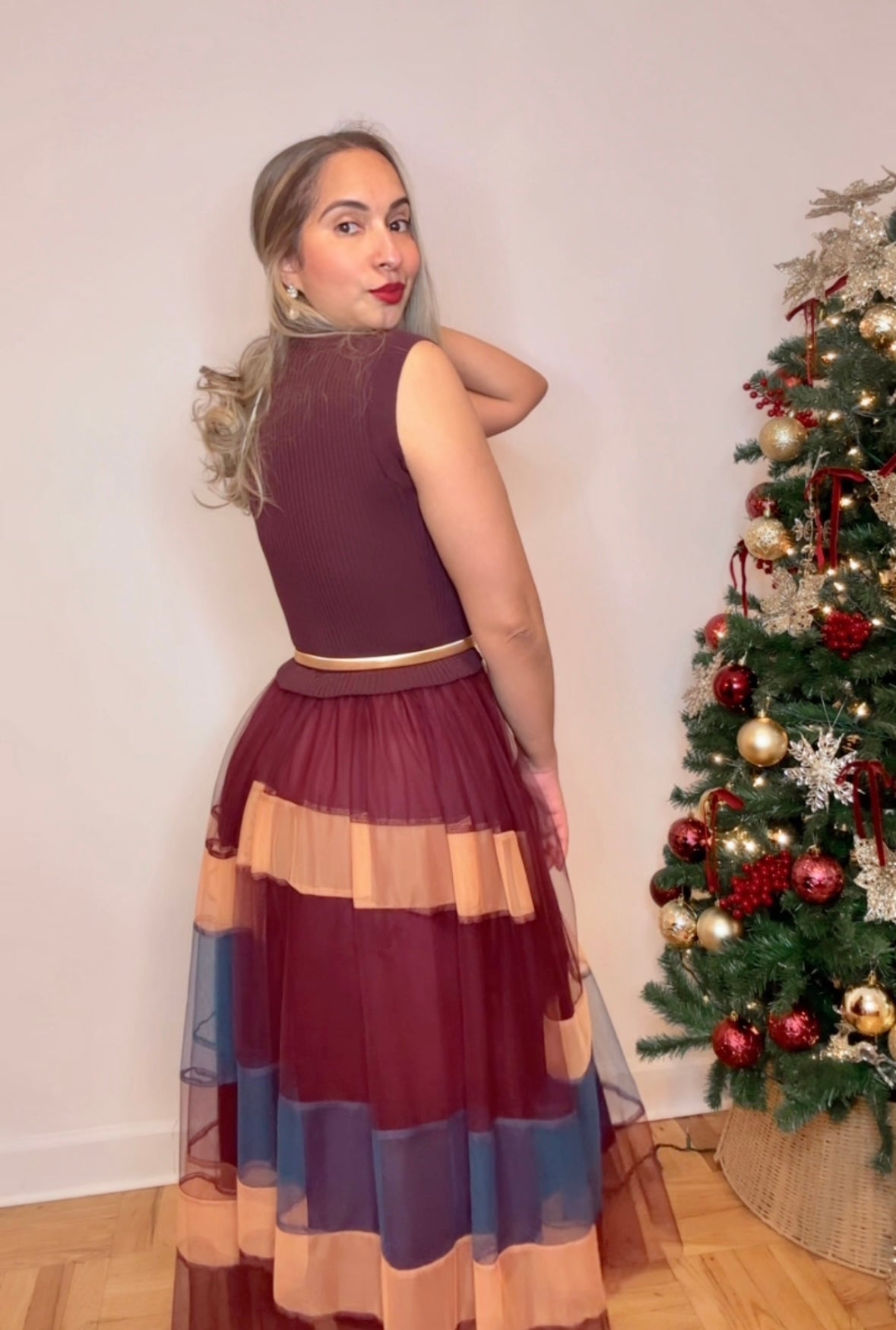 Burgundy tutu dress