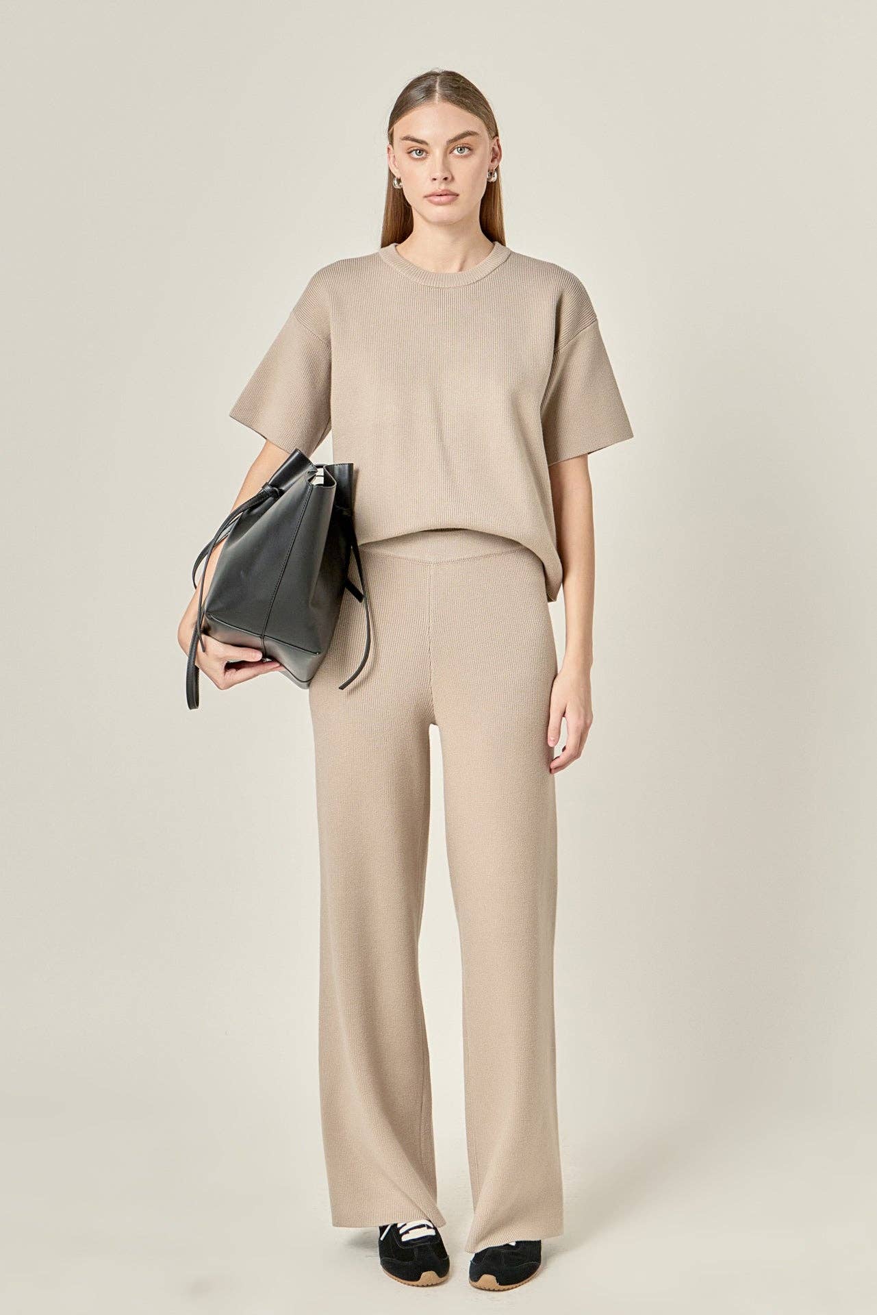 Collar Knit Half Sleeves Top