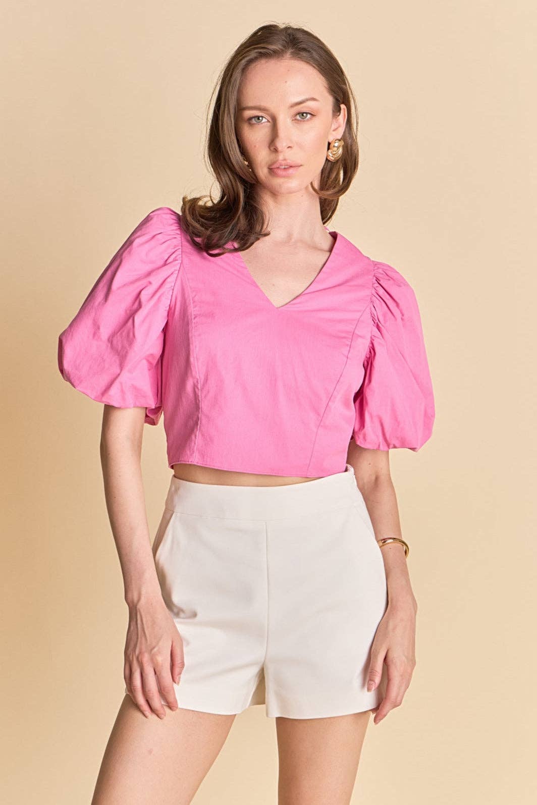 Puff Sleeve Crop Top