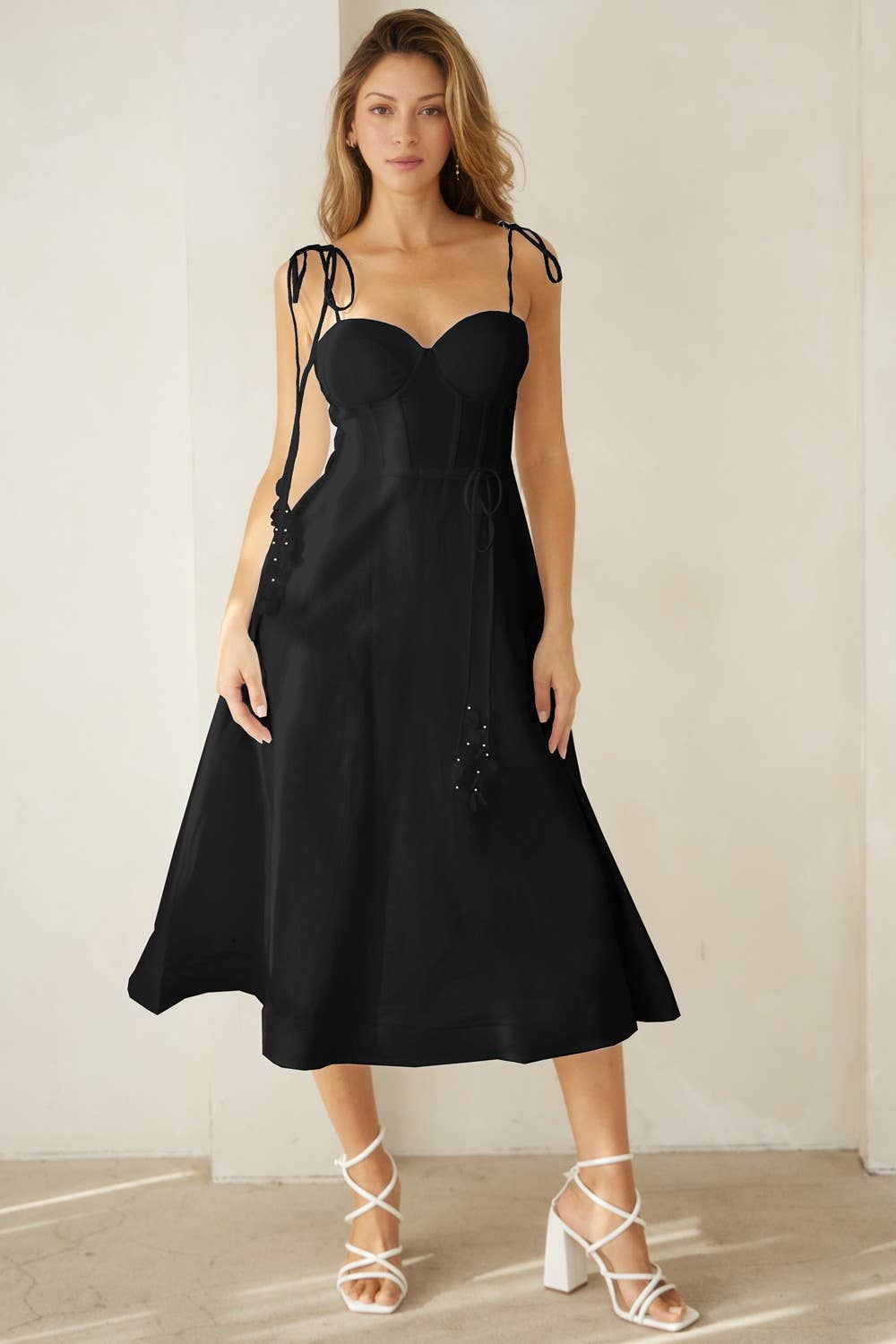 Bustier Shoulder Tie Dress