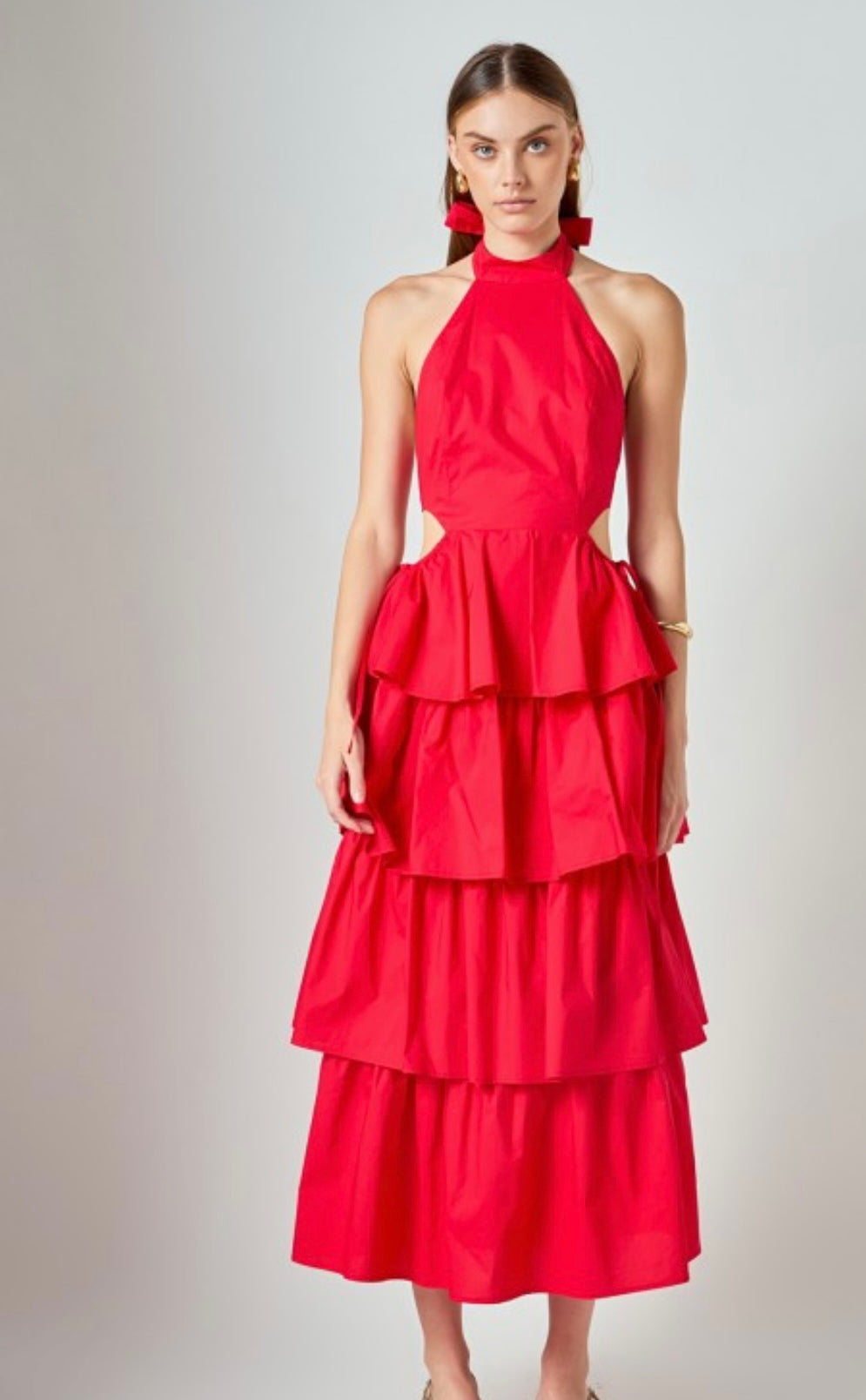 Cherry Red Backless Dress