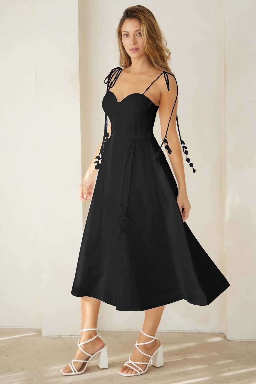 Bustier Shoulder Tie Dress