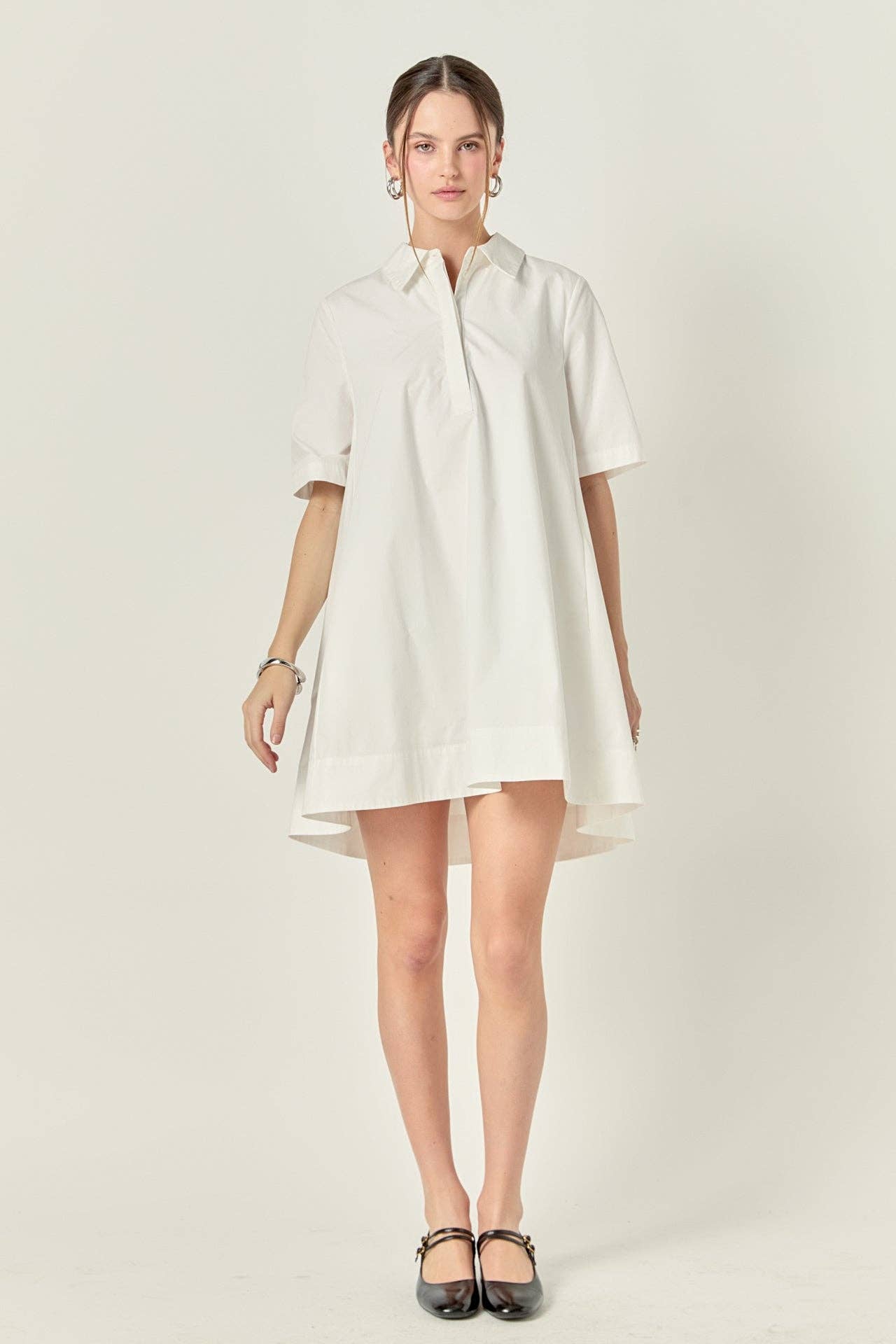 A-Line Short Sleeve Shirt Dress