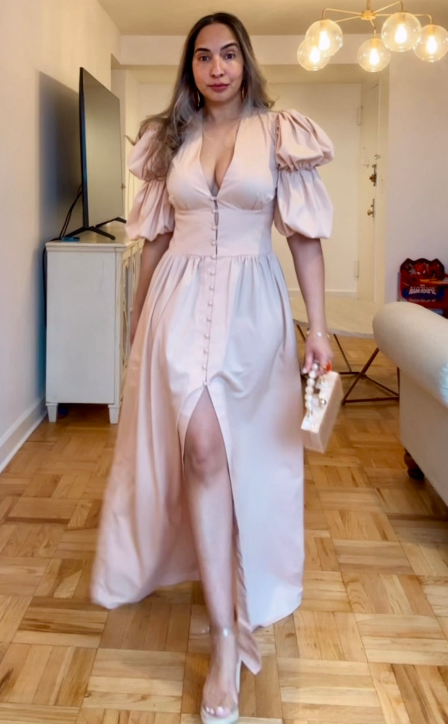 Beige Long Elegant Dress