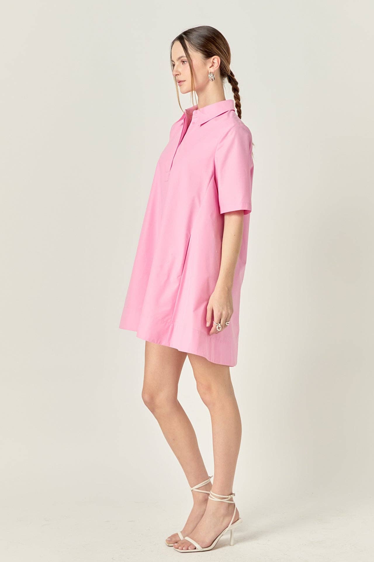 A-Line Short Sleeve Shirt Dress