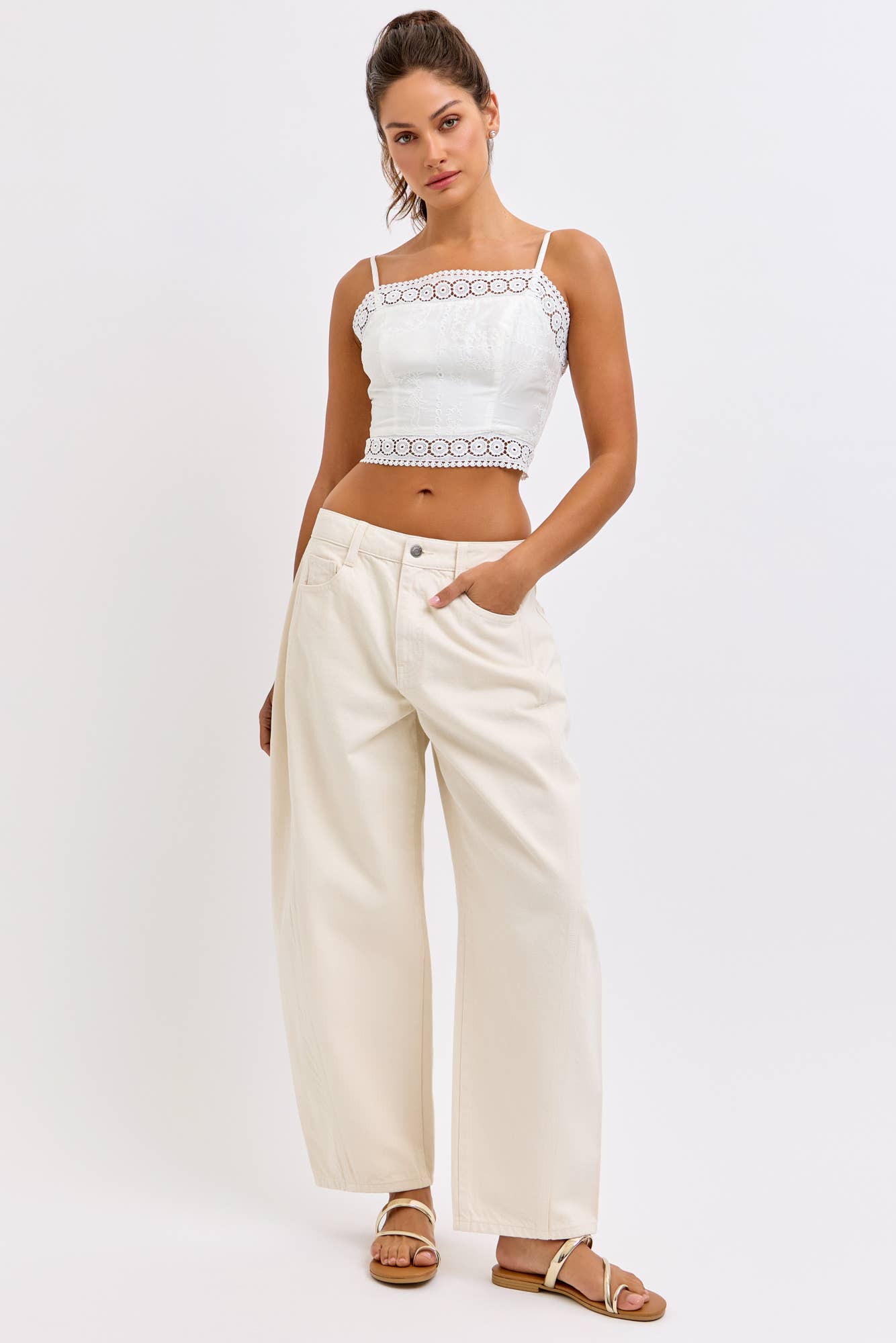 Mid Waisted Barrel Leg with Side Panels