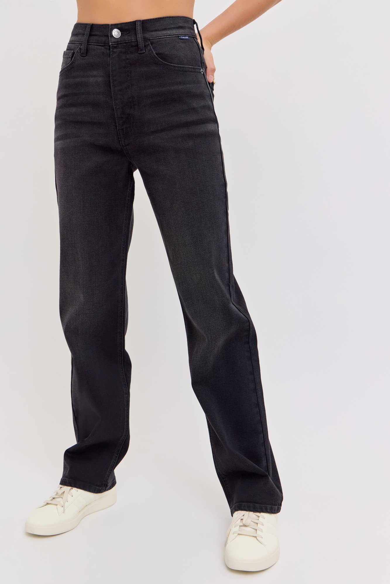 AM19472RS-BLK Super High Rise Dad Jean