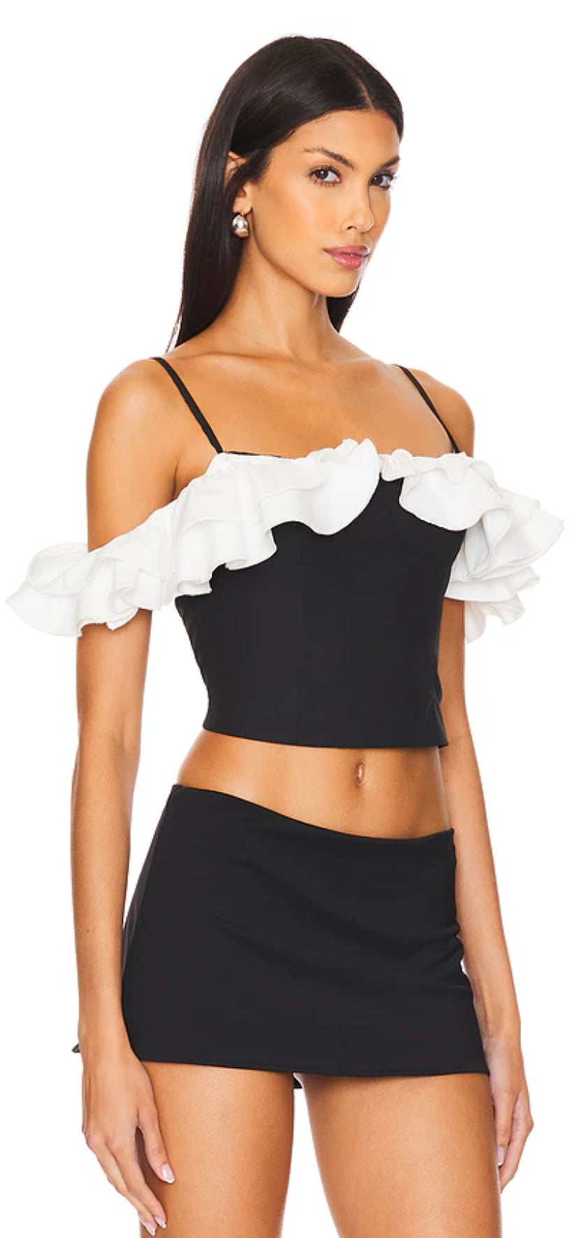 Off shoulder ruffle top