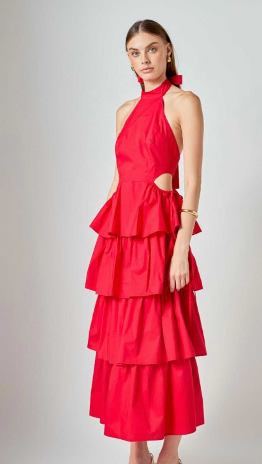 Cherry Red Backless Dress