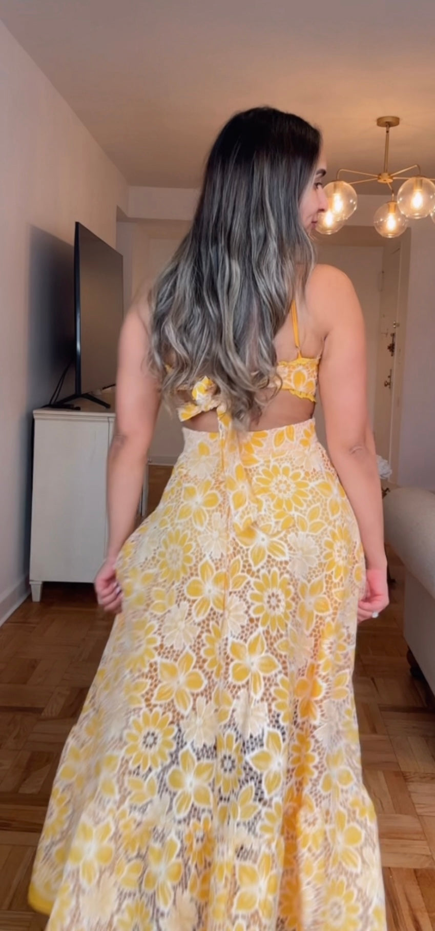 Embroidery Orange Dress