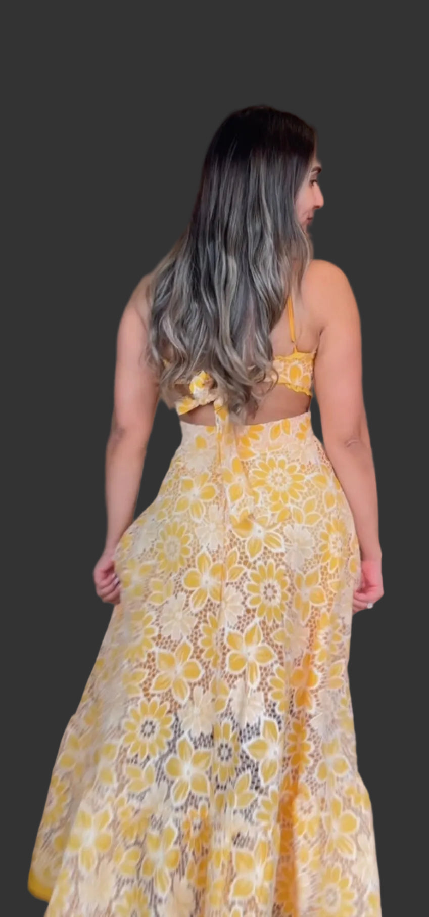 Embroidery Orange Dress