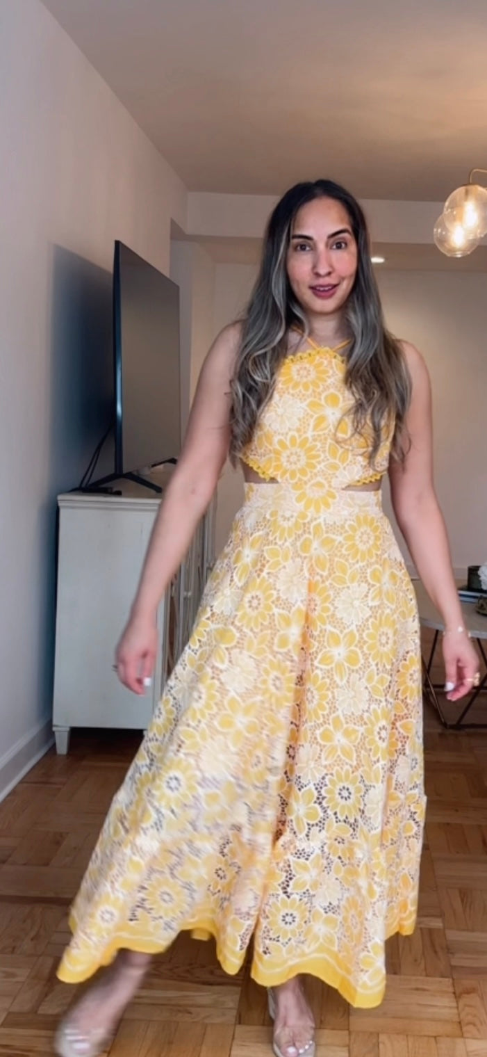 Embroidery Orange Dress