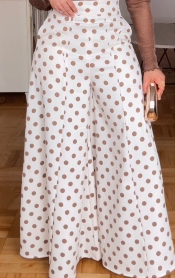 Brown Polka dots pants