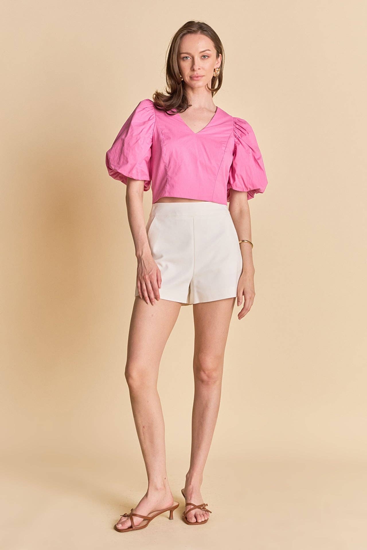 Puff Sleeve Crop Top