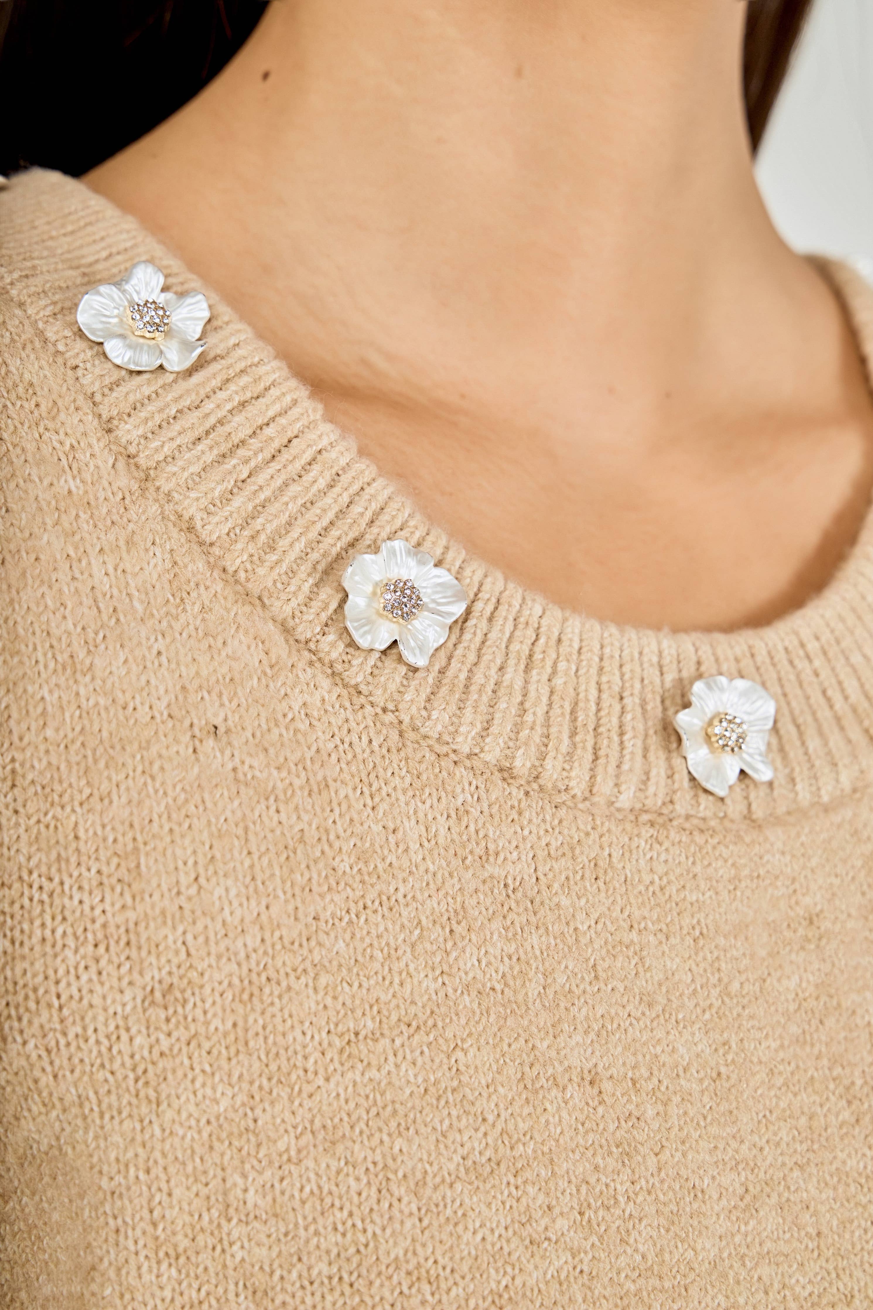 Floral Button Knit Vest