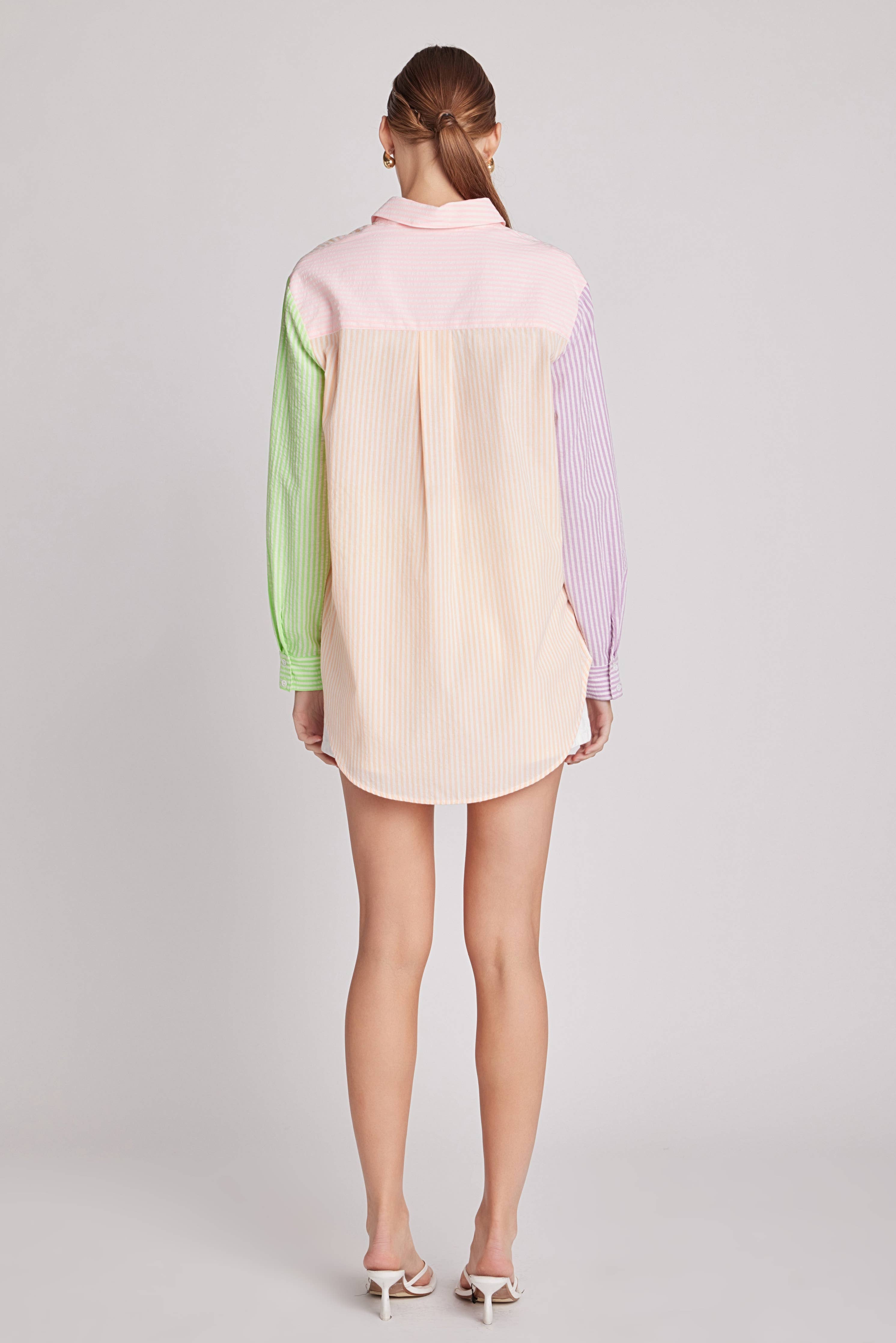 Striped Color Block Shirts