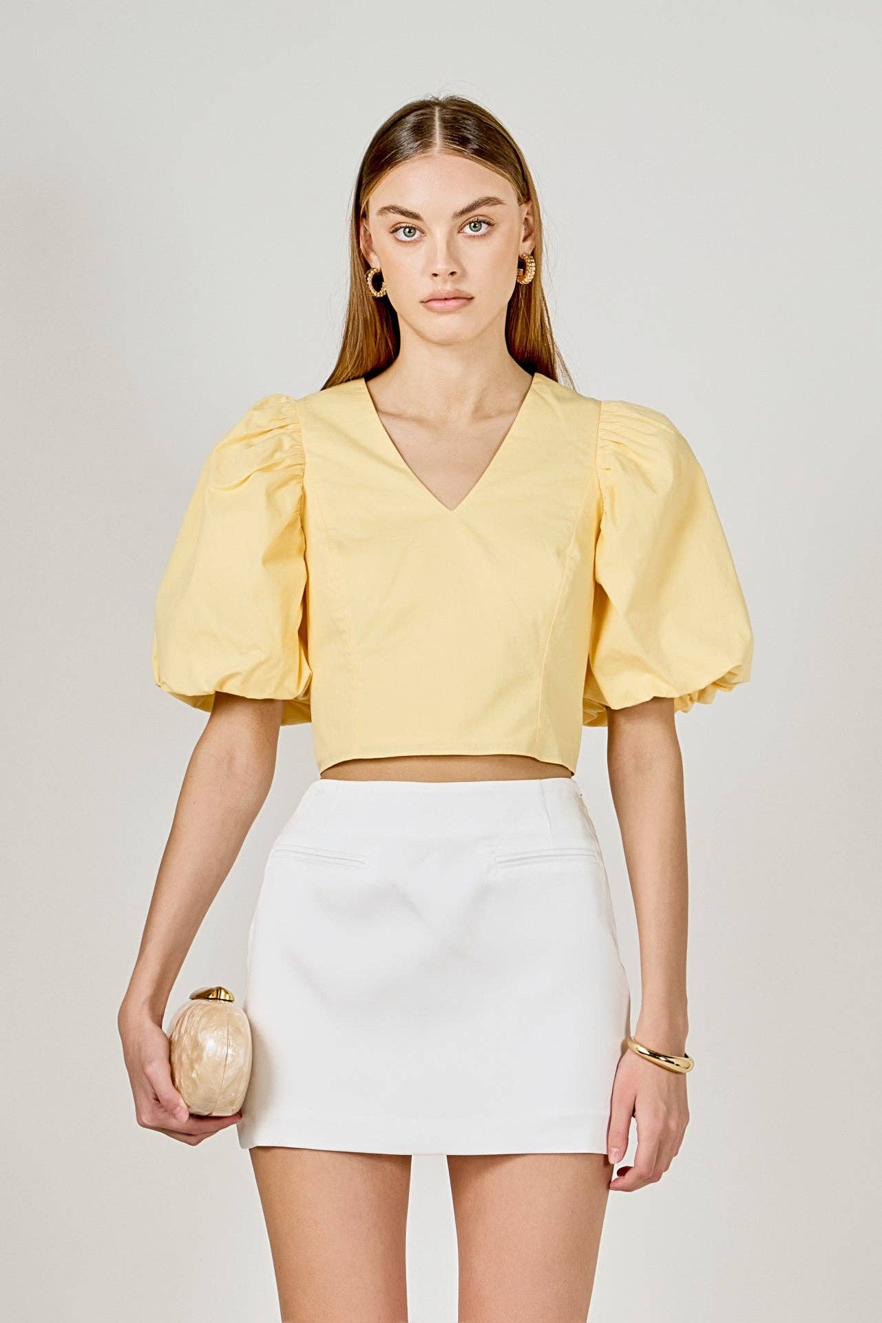 Puff Sleeve Crop Top