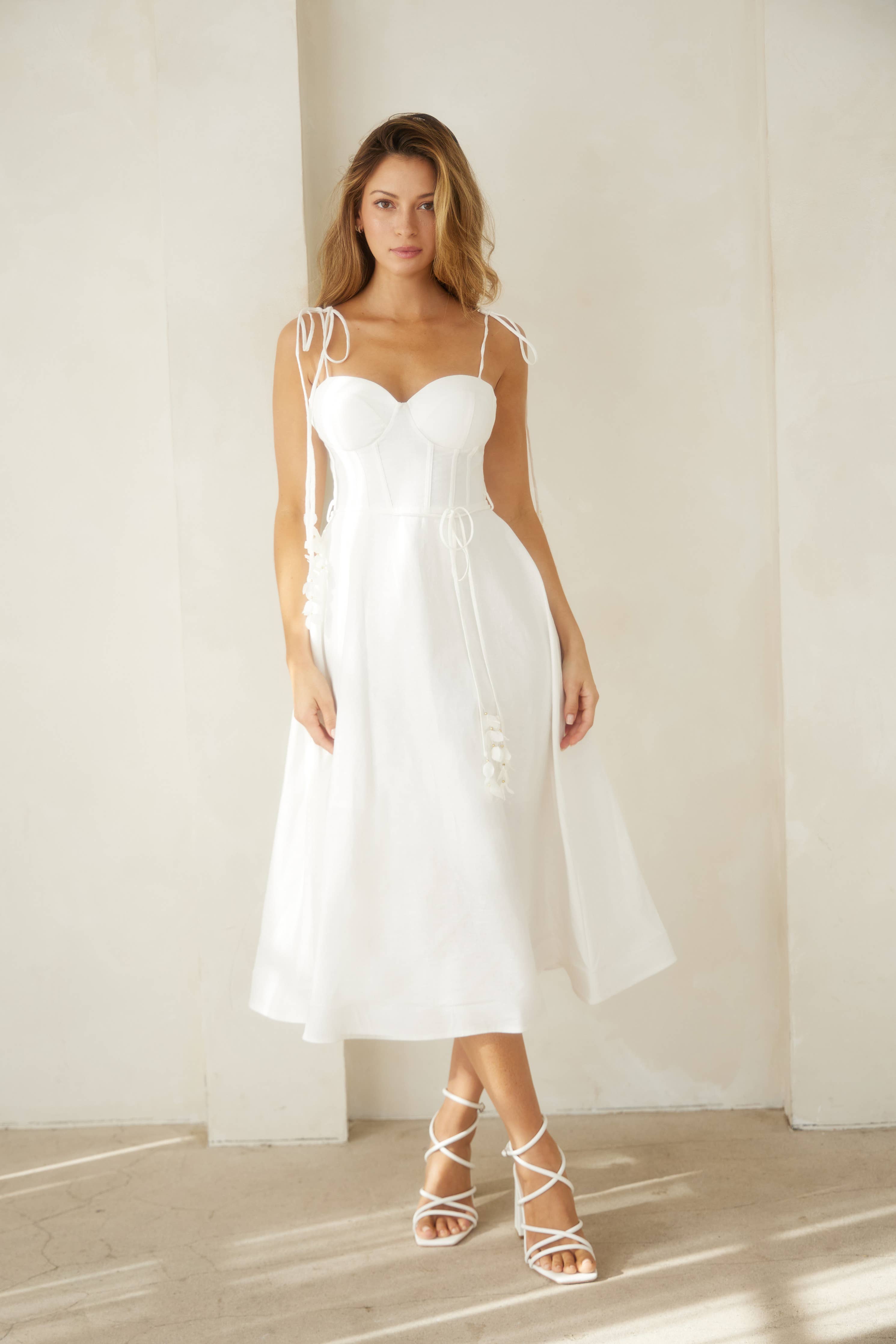 Bustier Shoulder Tie Dress