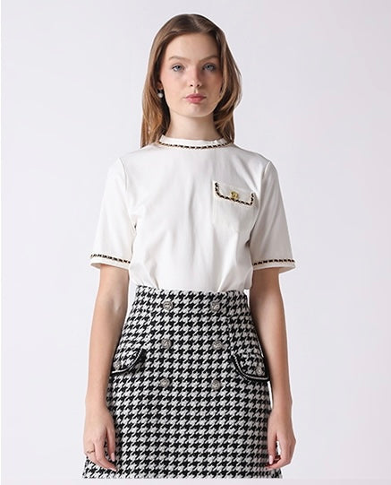 Top de cadena blanco