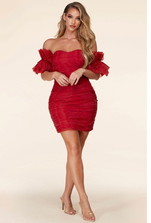 Vestido de terciopelo rojo