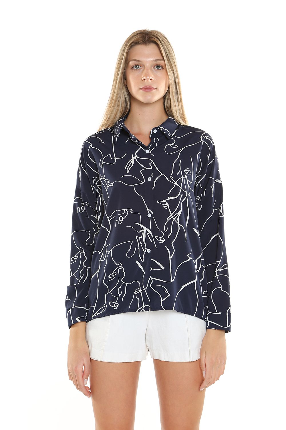 Top azul marino Faces