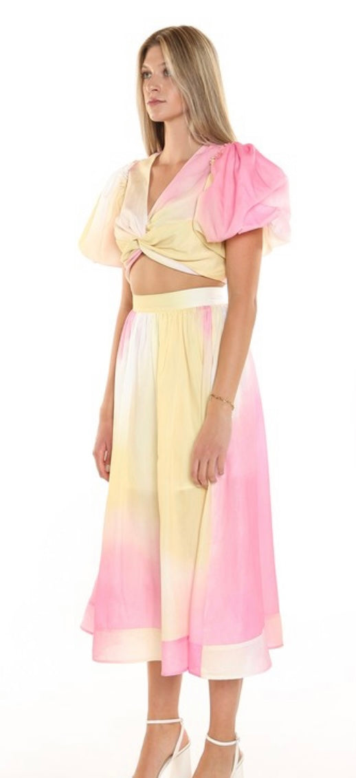 Conjunto rosa amarillo