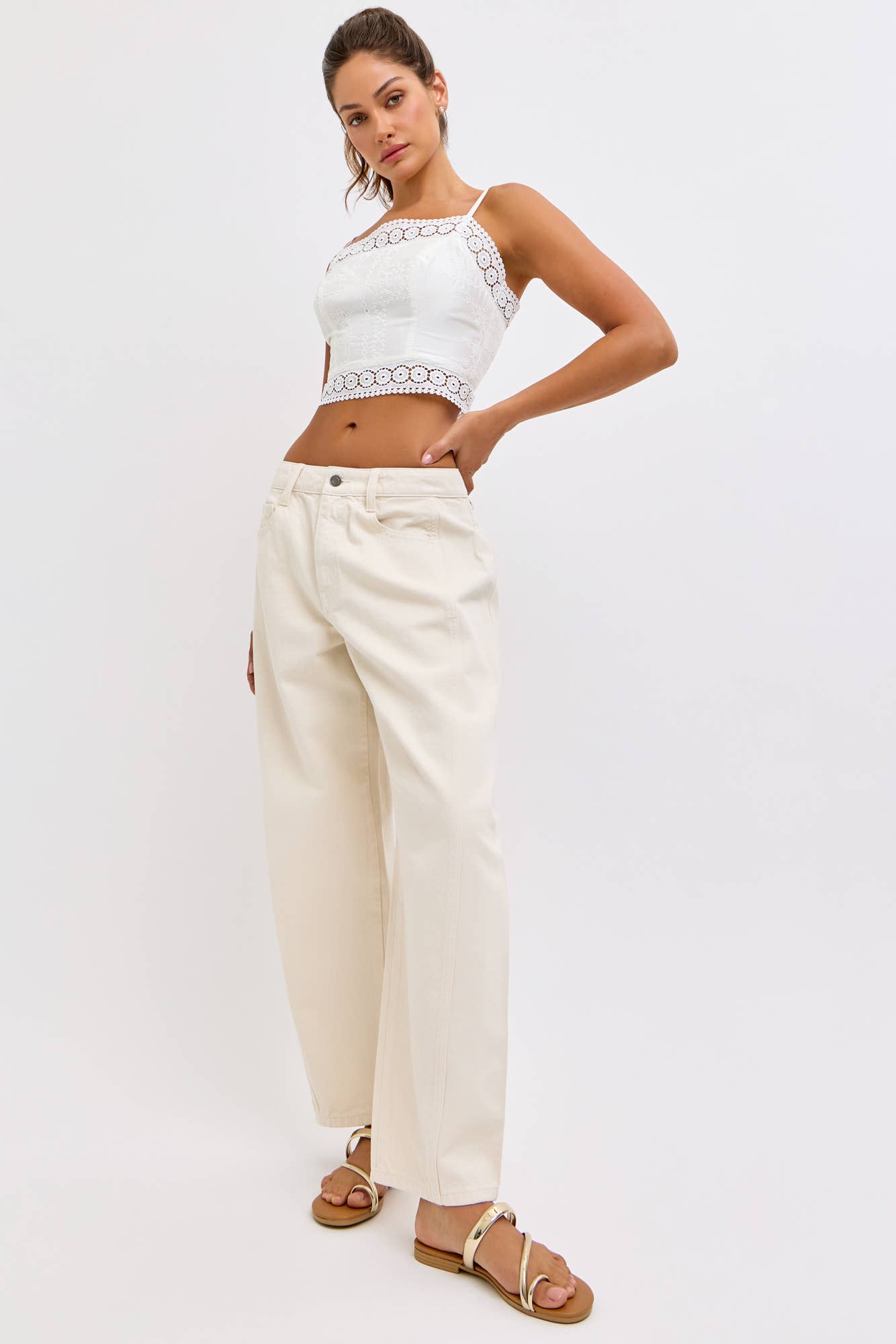 Mid Waisted Barrel Leg with Side Panels