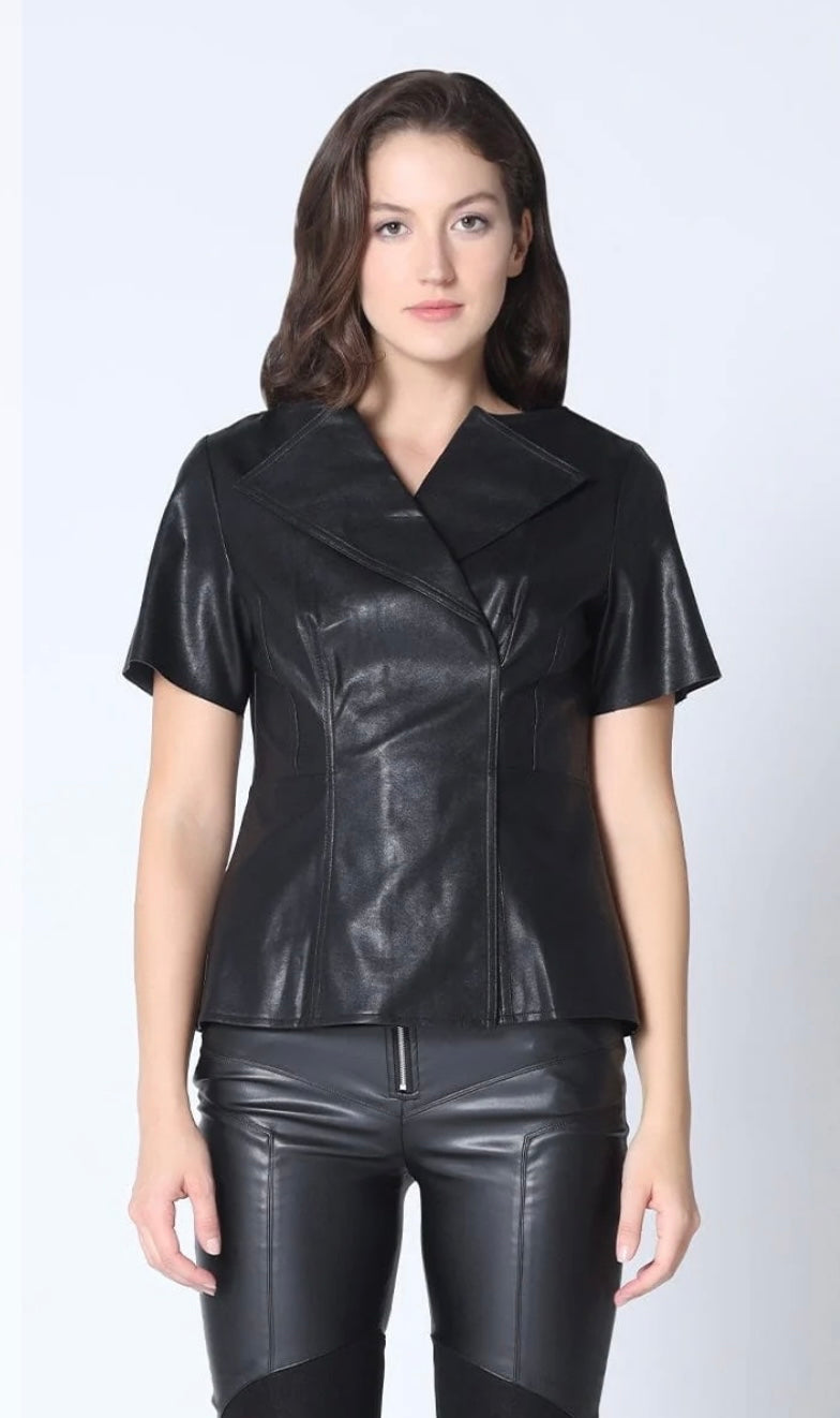 Leather patricia top