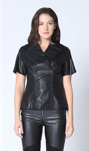 Leather patricia top