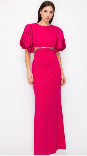 Puffy sleeves fuchsia Dress