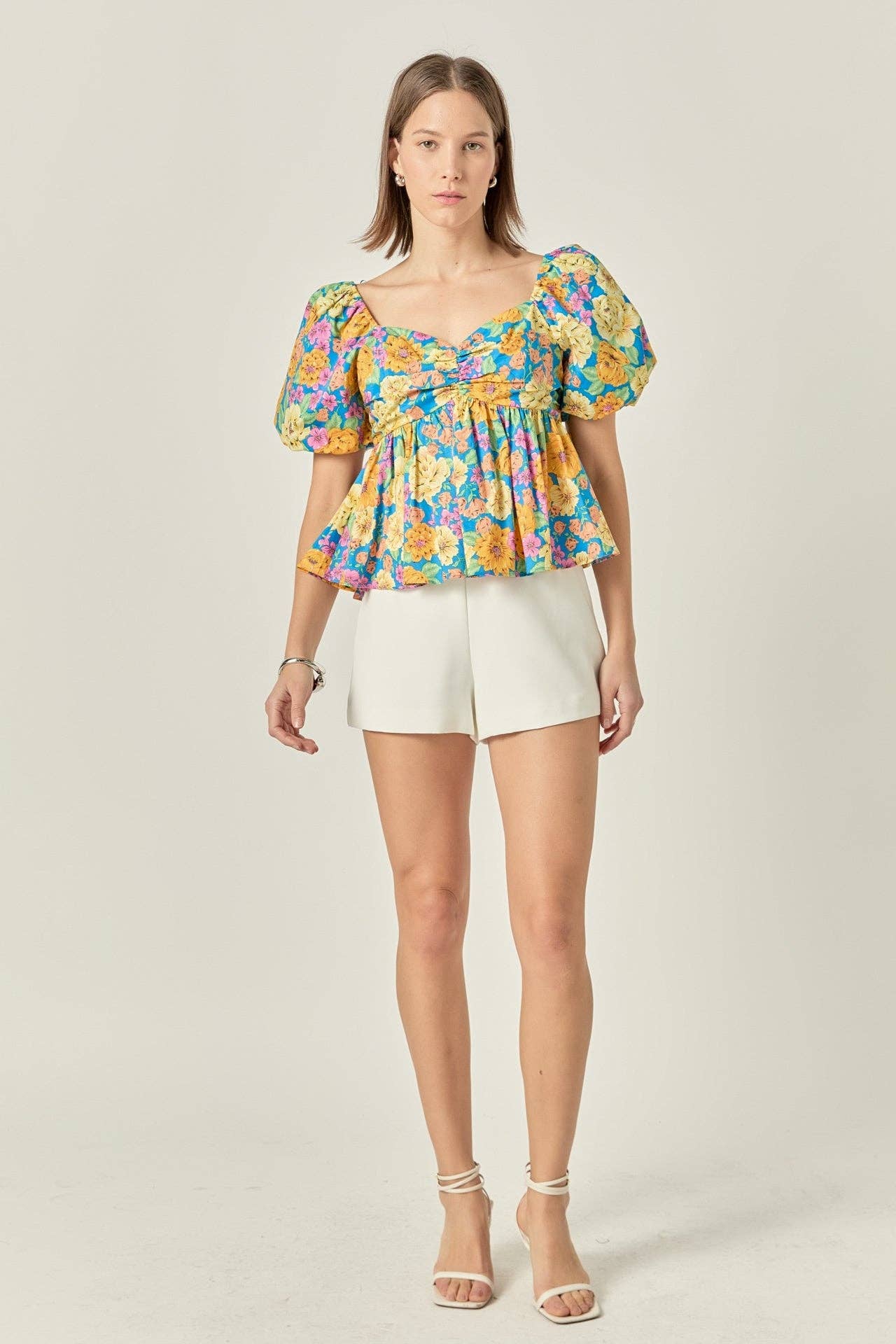 Floral Puff Sleeve Top