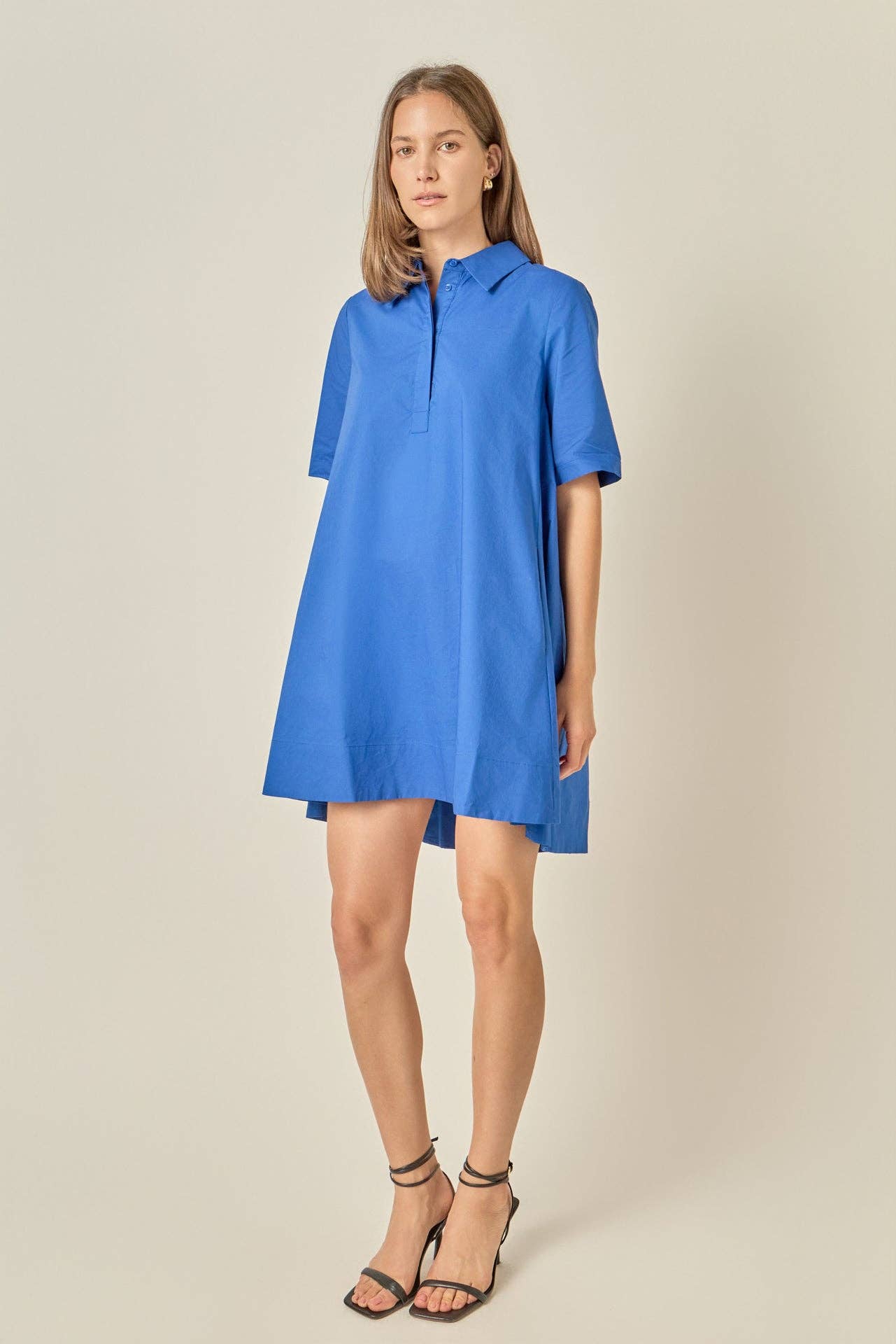 A-Line Short Sleeve Shirt Dress