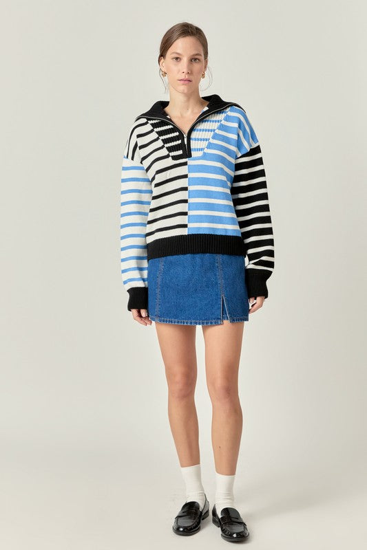 Black & Blue Stripes Sweater