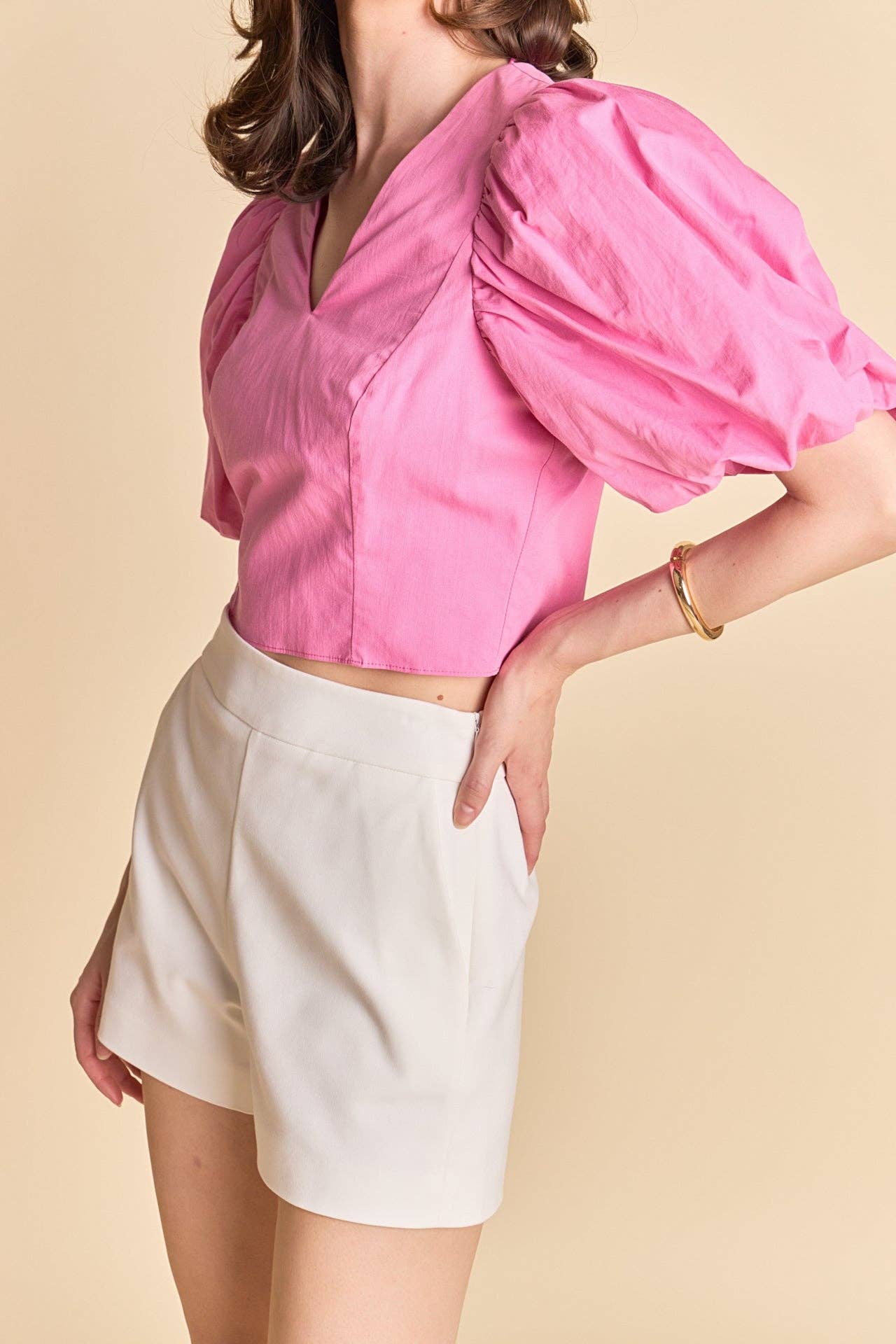 Puff Sleeve Crop Top