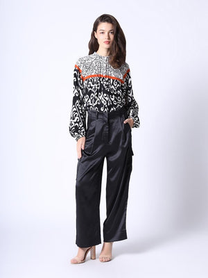 Satin black pants
