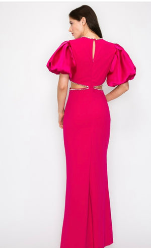 Puffy sleeves fuchsia Dress