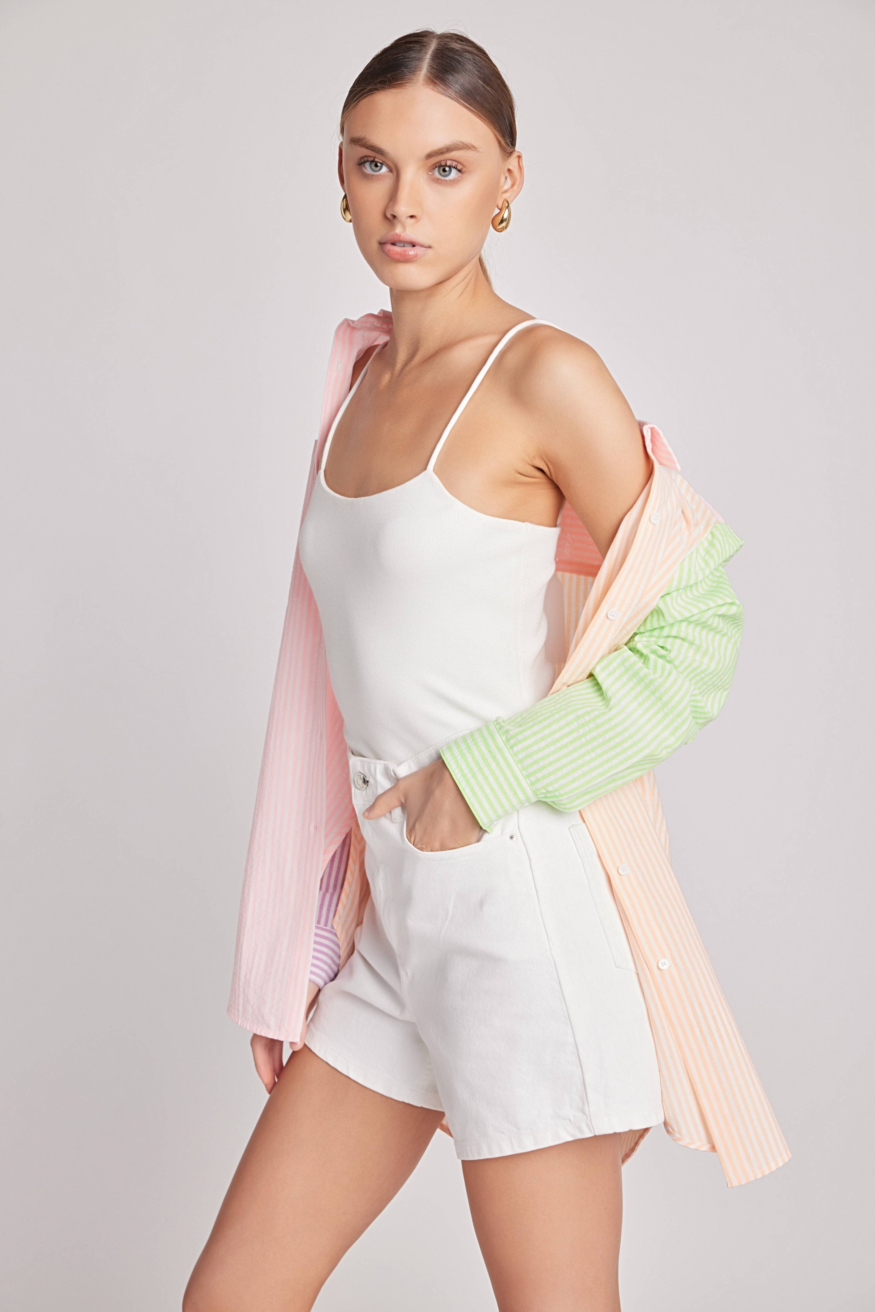 Striped Color Block Shirts