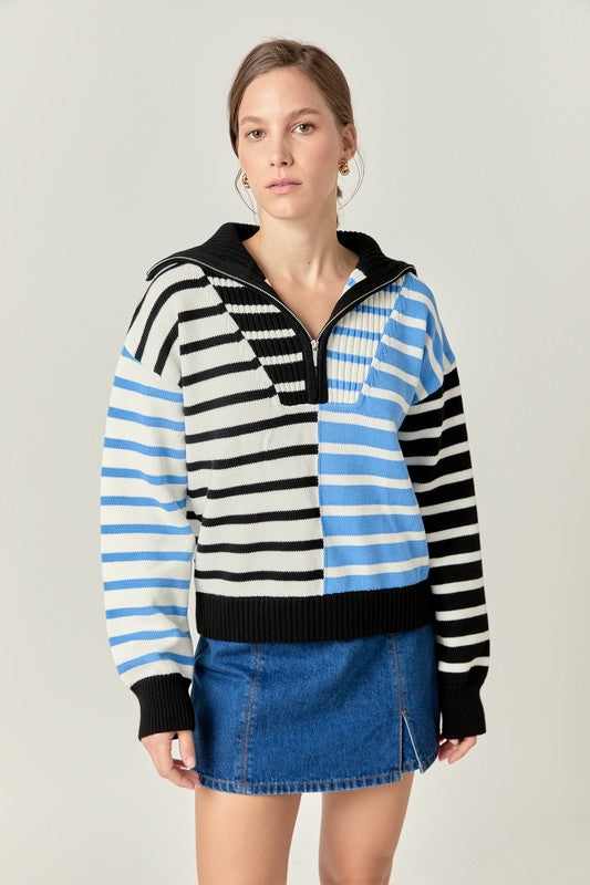Black & Blue Stripes Sweater