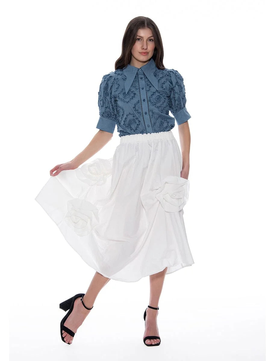 Flower white skirt