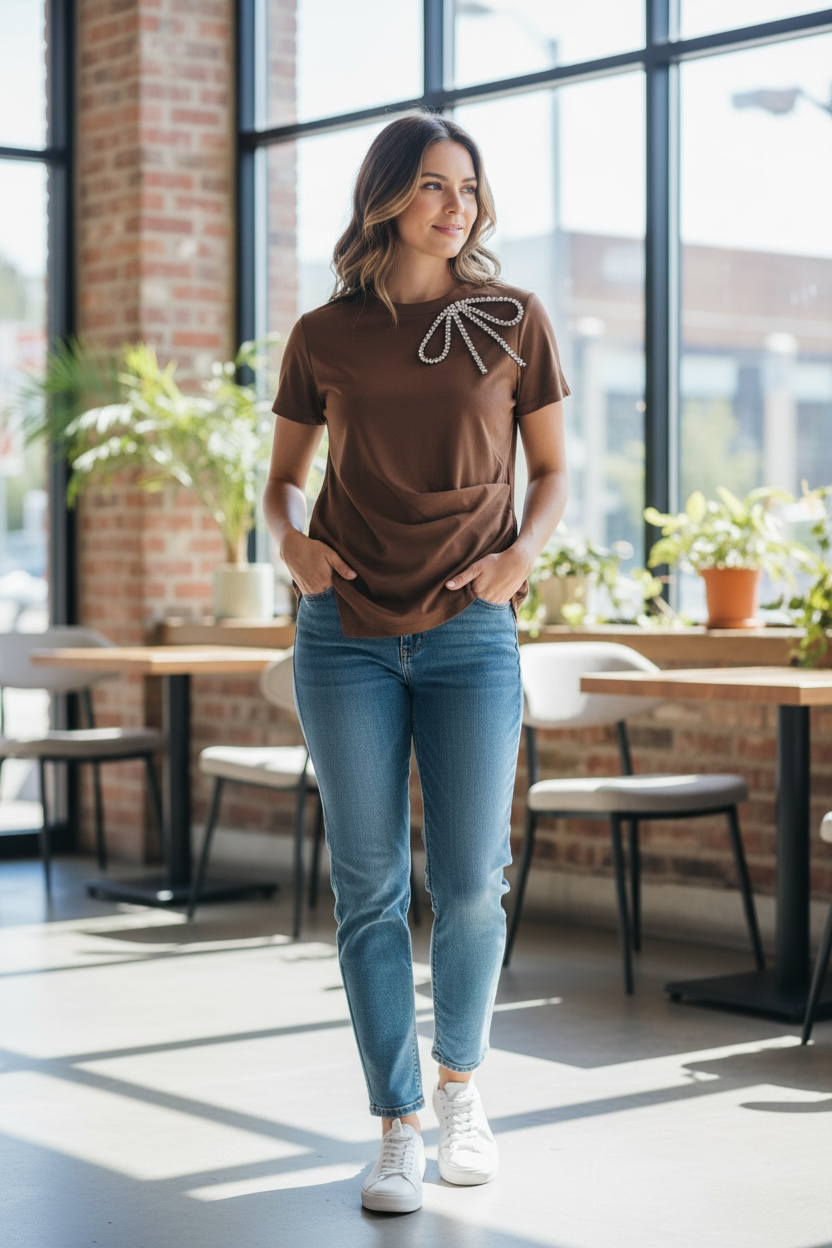 Brown Bow top