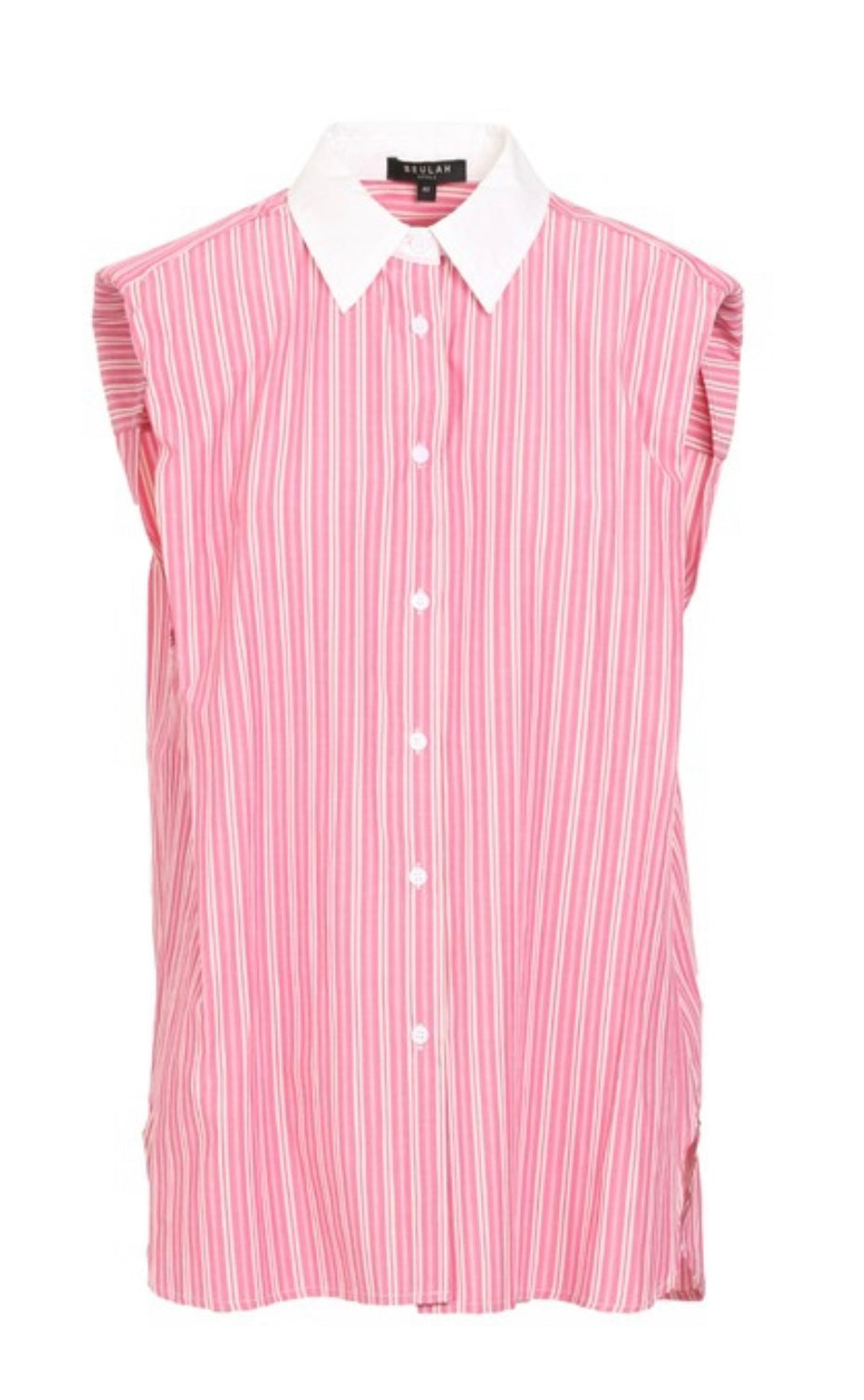 Pink stripe muscle tee