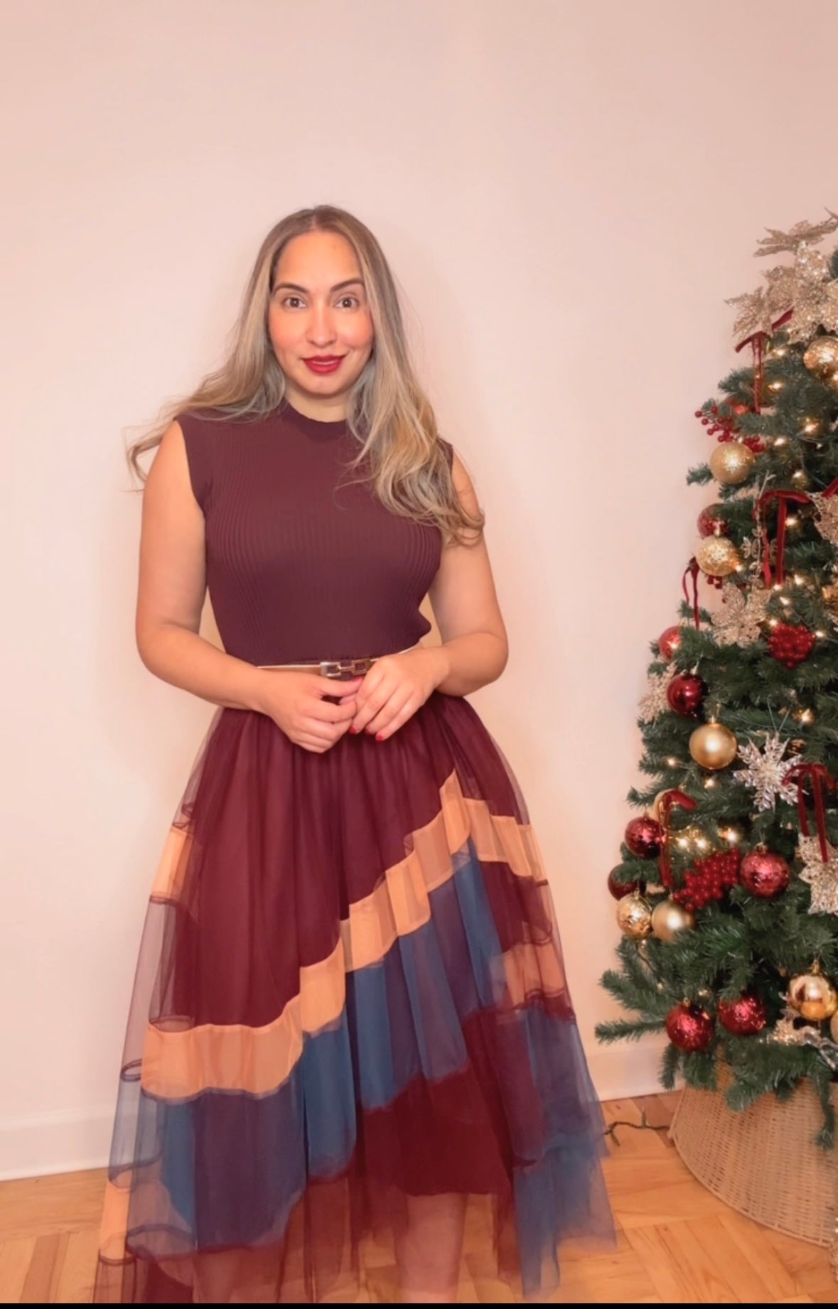 Burgundy tutu dress
