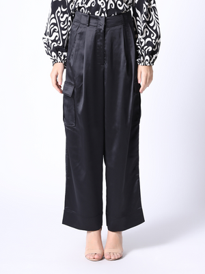 Satin black pants