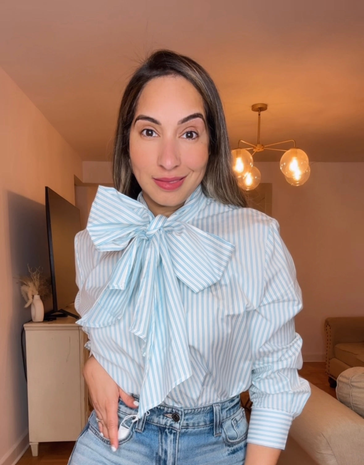 Bow stripes top