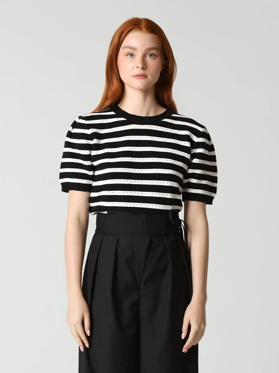 Black & white stripes short sleeve