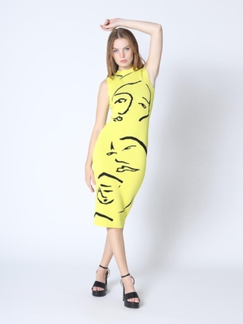 Yellow Faces Dress